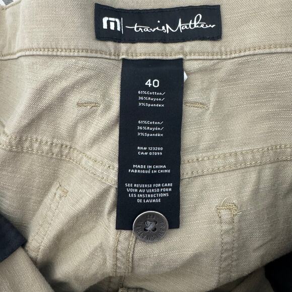 Travis Mathew Golf Pants Mens Size 40 Tan Open to Close Chino Stretch Athletic - Picture 3 of 9